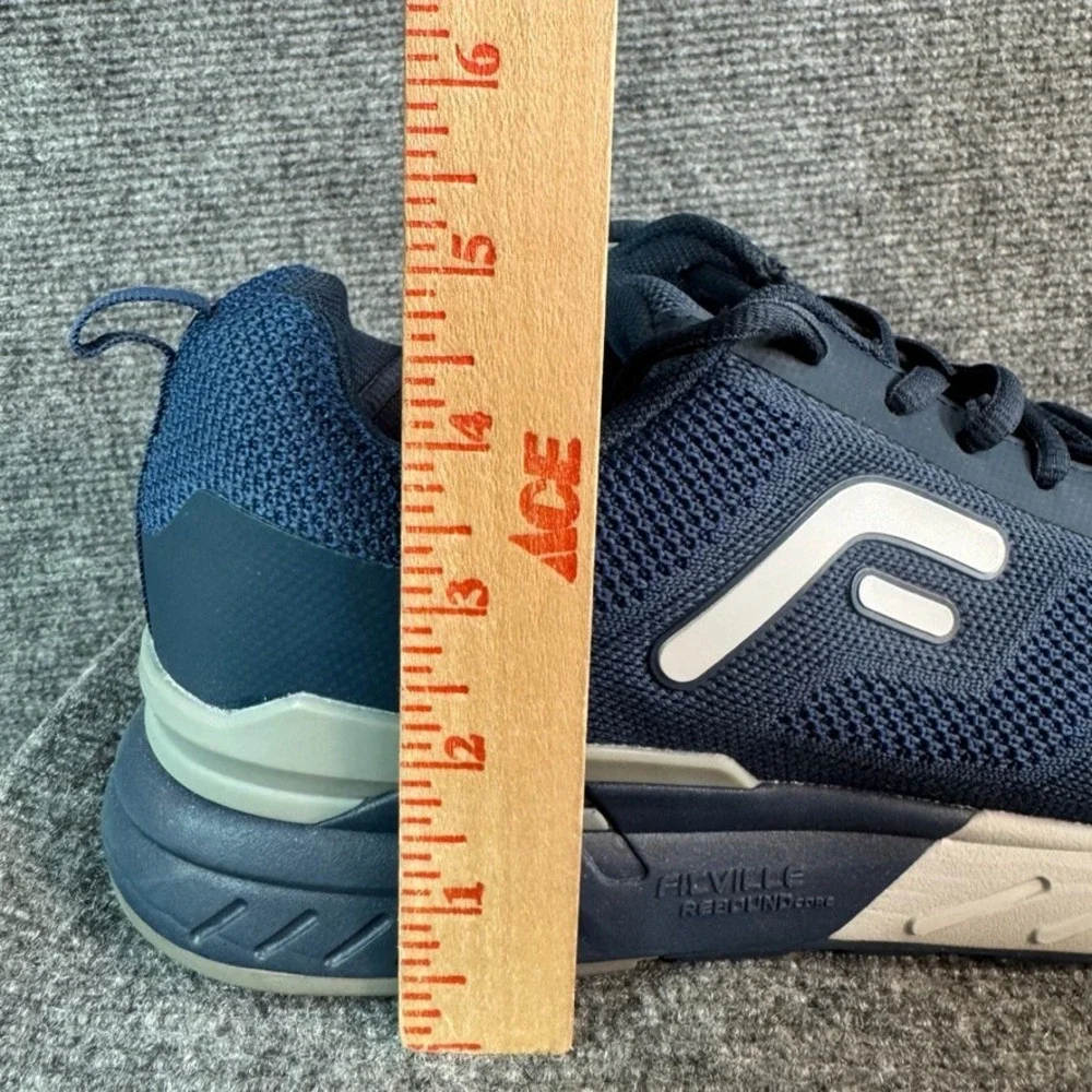 FitVille Rebound Core Navy Blue Grey Mesh Athletic Running Shoes Mens 10EW